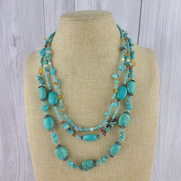 Hdny Henry Designs Faux Turquoise Necklace - Picture 1 of 5